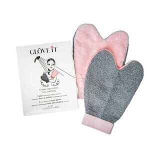 Glōve-It by Cloth in a Box Heart Shaped Exfoliating Shower Gloves, 1 Pair, Pink